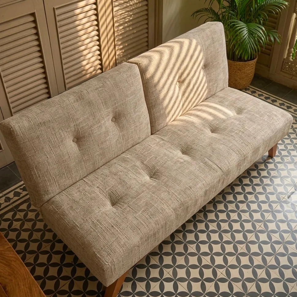 Canapé convertible clic-clac scandinave Yazu Velours chenille Beige