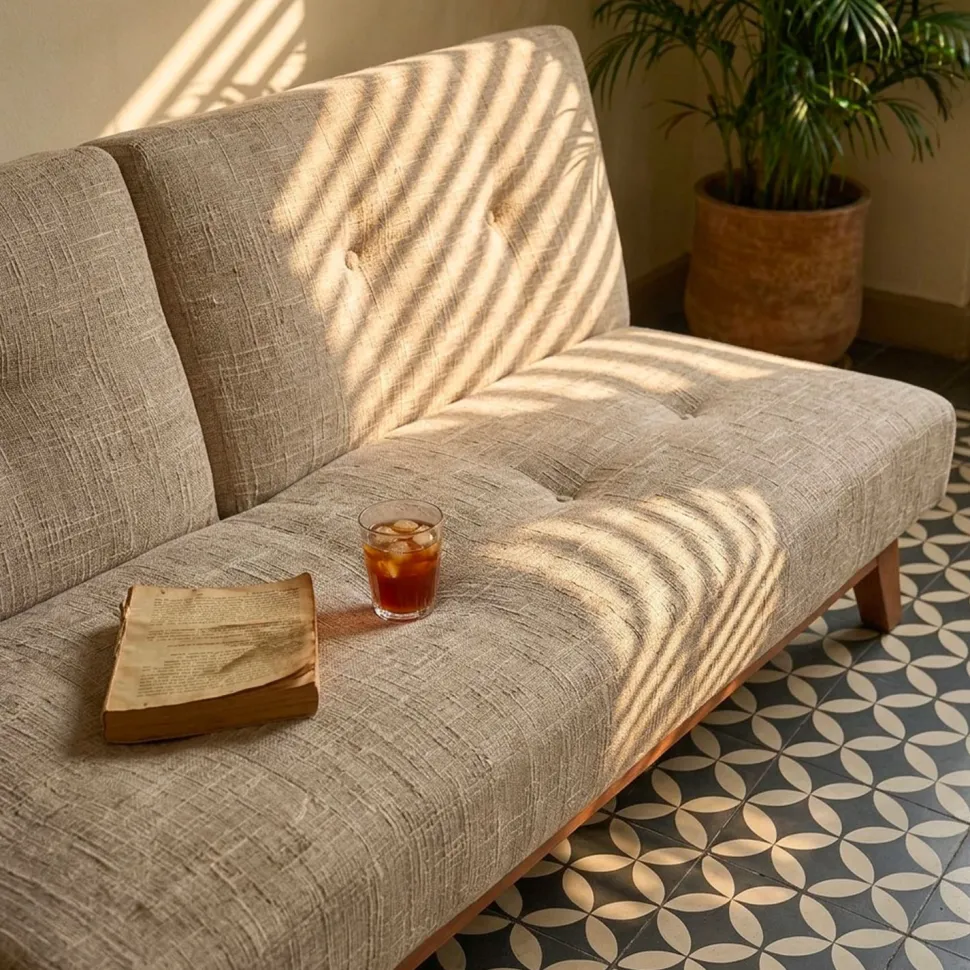 Canapé convertible clic-clac scandinave Yazu Velours chenille Beige