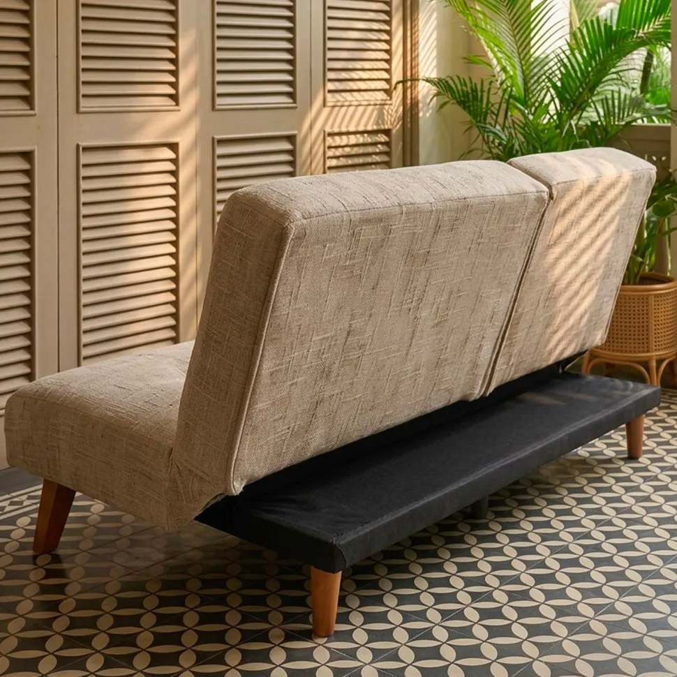 Canapé convertible clic-clac scandinave Yazu Velours chenille Beige
