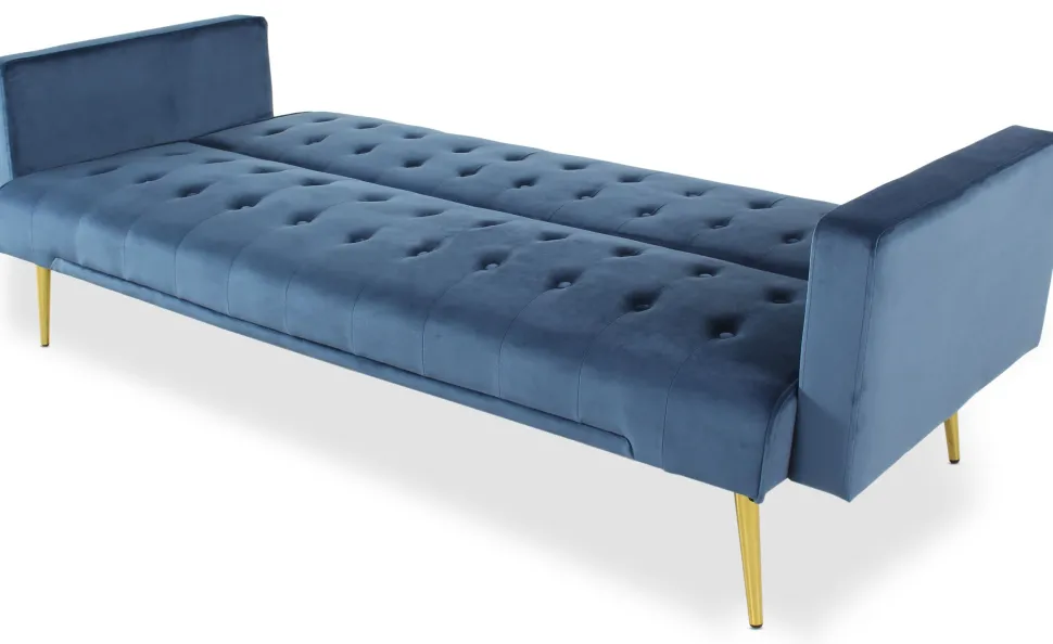 Canapé convertible clic-clac Justy Velours Bleu