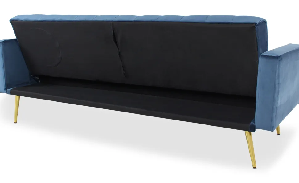 Canapé convertible clic-clac Justy Velours Bleu
