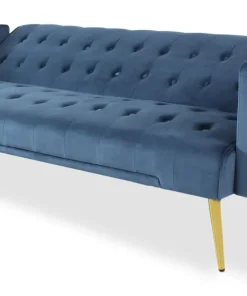 Canapé convertible clic-clac Justy Velours Bleu