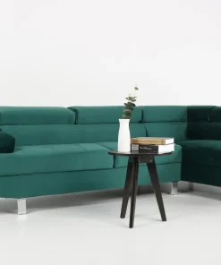 Canapé d'angle avec têtières relevables Alfa Velours Vert
