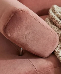 Canapé d'angle avec têtières relevables Alfa Velours Rose
