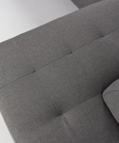 Canapé d'angle avec têtières relevables Alfa Tissu Gris