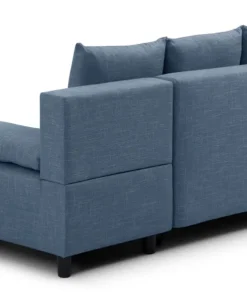 Canapé d'angle convertible Expression Tissu Bleu