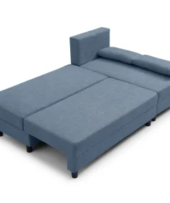 Canapé d'angle convertible Expression Tissu Bleu