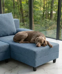 Canapé d'angle convertible Expression Tissu Bleu