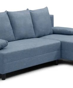 Canapé d'angle convertible Expression Tissu Bleu