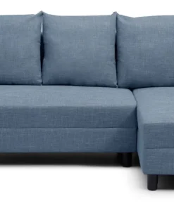 Canapé d'angle convertible Expression Tissu Bleu