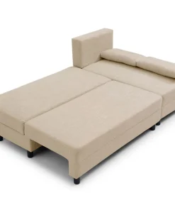 Canapé d'angle convertible Expression Tissu Beige