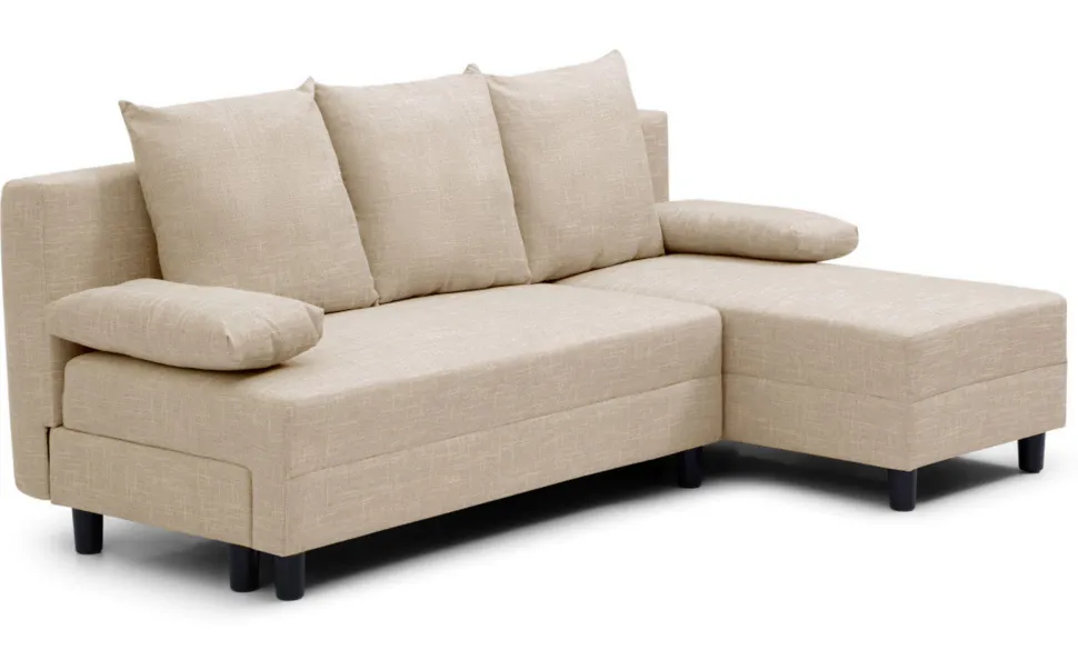Canapé d'angle convertible Expression Tissu Beige
