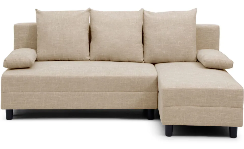 Canapé d'angle convertible Expression Tissu Beige