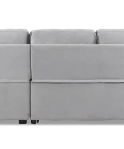 Canapé d'angle convertible moderne Delacroix Velours Argent
