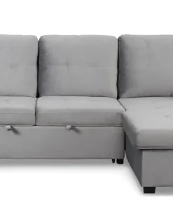 Canapé d'angle convertible moderne Delacroix Velours Argent