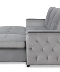 Canapé d'angle convertible moderne Delacroix Velours Argent