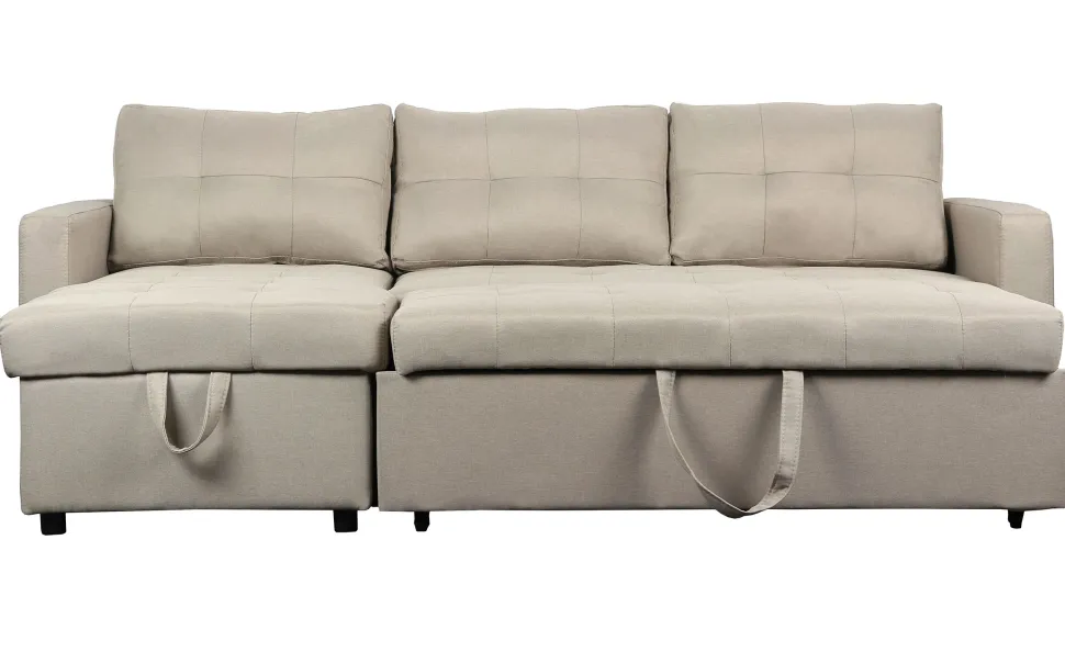 Canapé d'angle convertible Toledo Tissu Beige