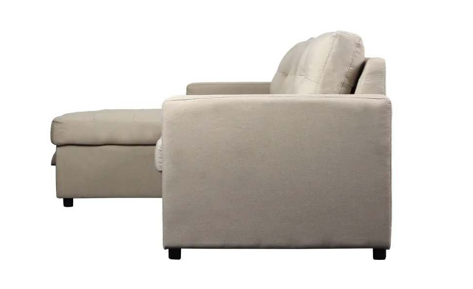 Canapé d'angle convertible Toledo Tissu Beige