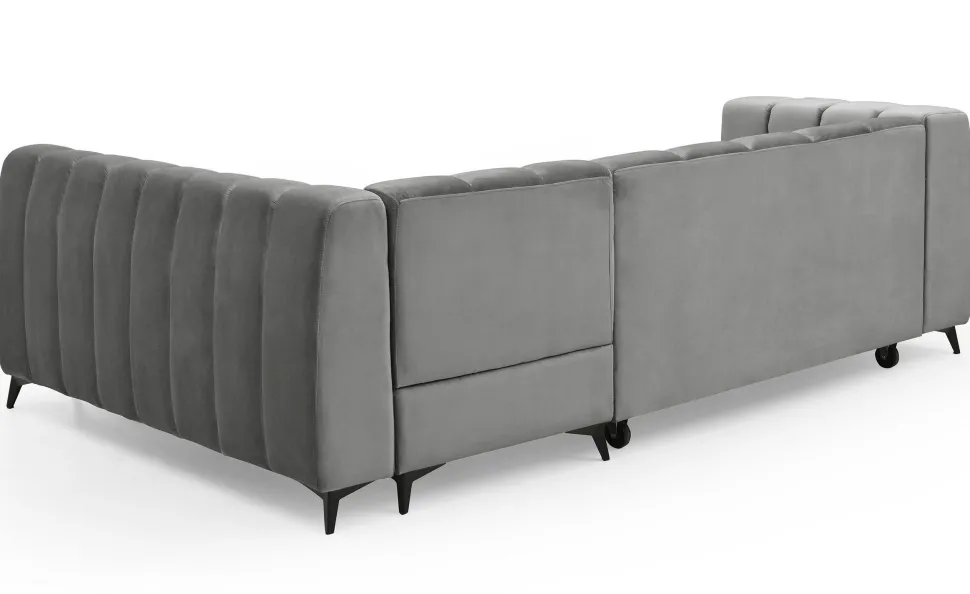 Canapé d'angle convertible Chessy Velours Gris