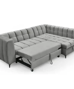 Canapé d'angle convertible Chessy Velours Gris