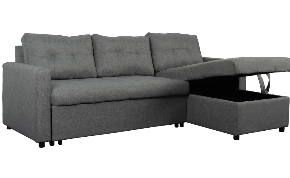 Canapé d'angle convertible Toledo Tissu Gris