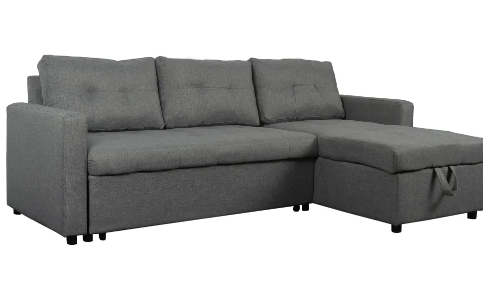 Canapé d'angle convertible Toledo Tissu Gris