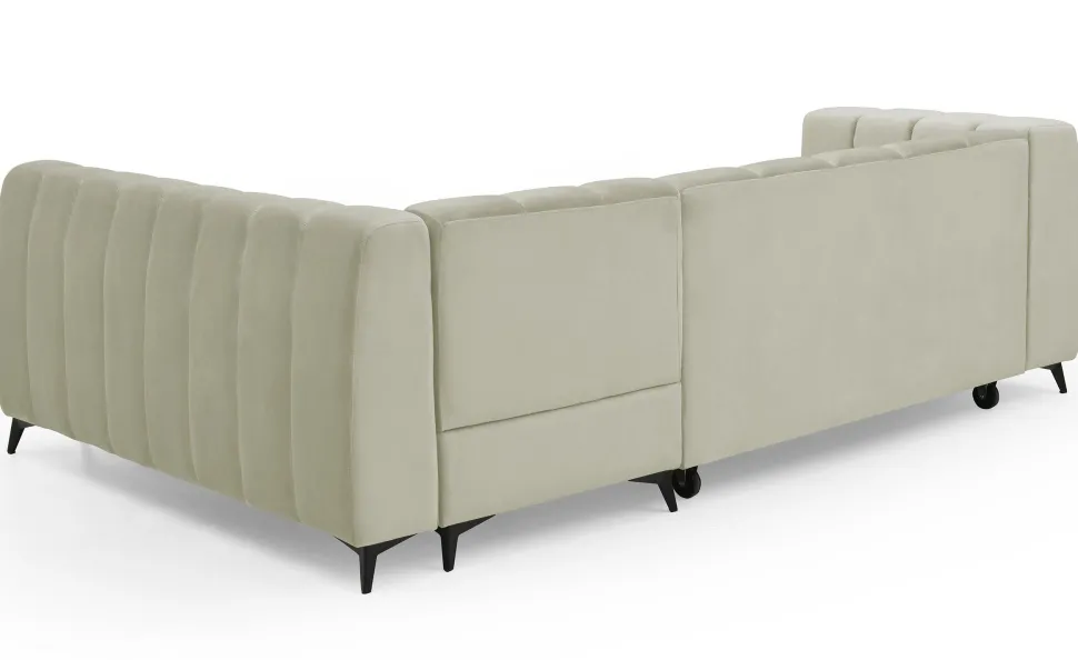 Canapé d'angle convertible Chessy Velours Beige