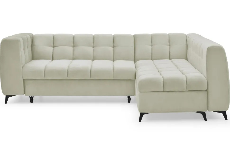 Canapé d'angle convertible Chessy Velours Beige