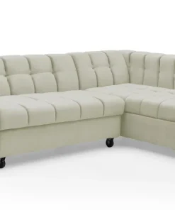 Canapé d'angle convertible Chessy Velours Beige