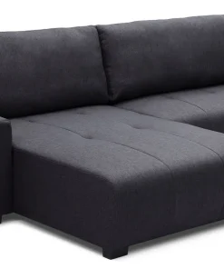Canapé d'angle convertible élégant Malone Tissu Noir