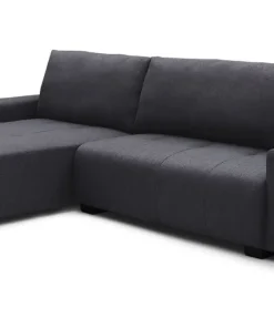 Canapé d'angle convertible élégant Malone Tissu Noir