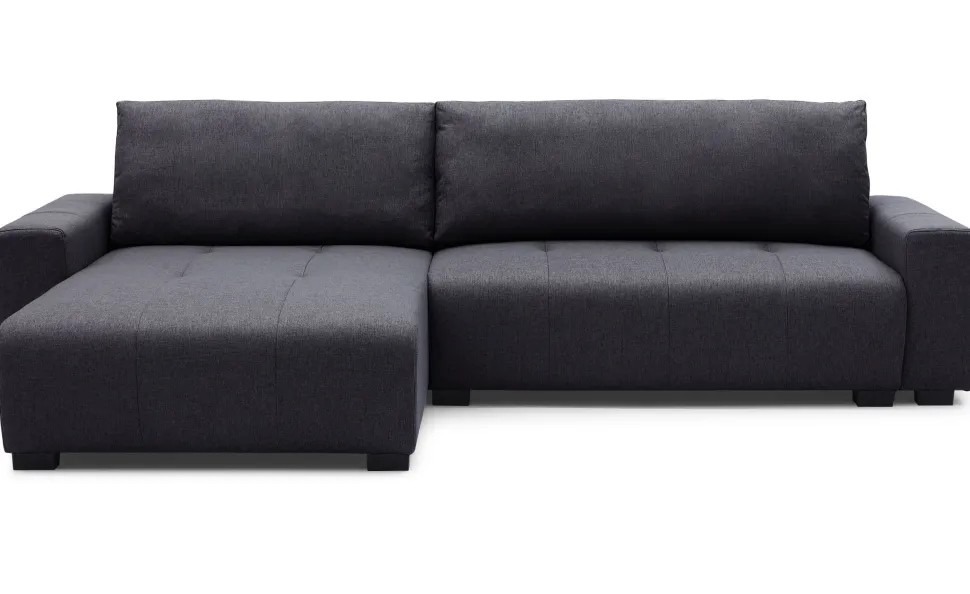 Canapé d'angle convertible élégant Malone Tissu Noir