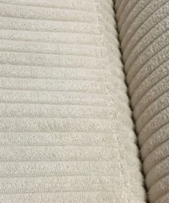 Canapé d'angle convertible Antoni avec têtières relevables angle à droite Velours côtelé Beige