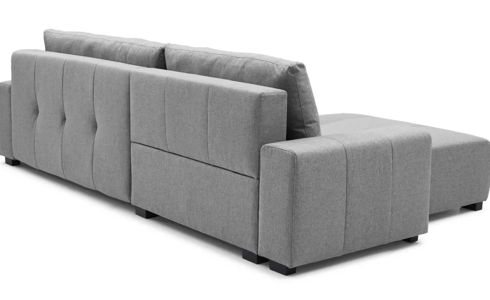 Canapé d'angle convertible élégant Malone Tissu Gris