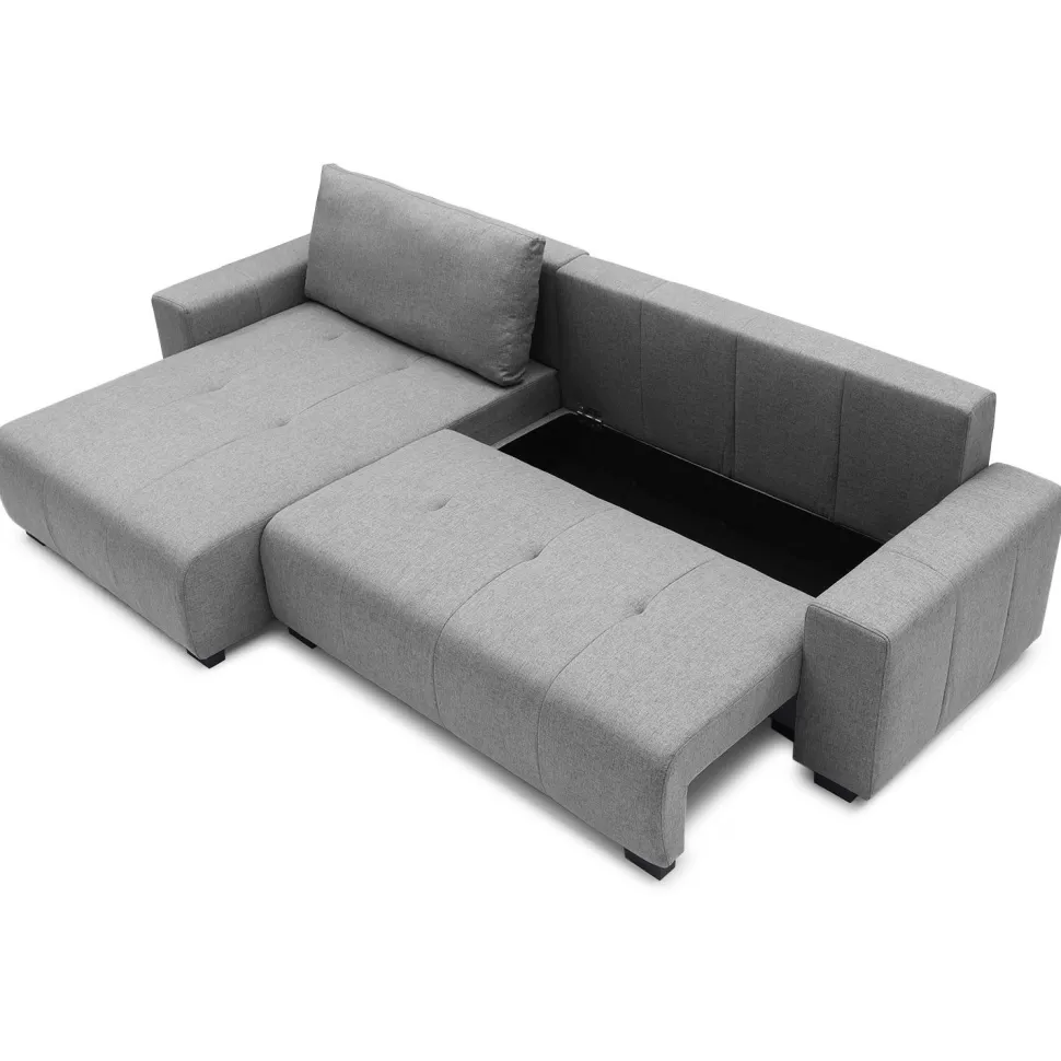 Canapé d'angle convertible élégant Malone Tissu Gris