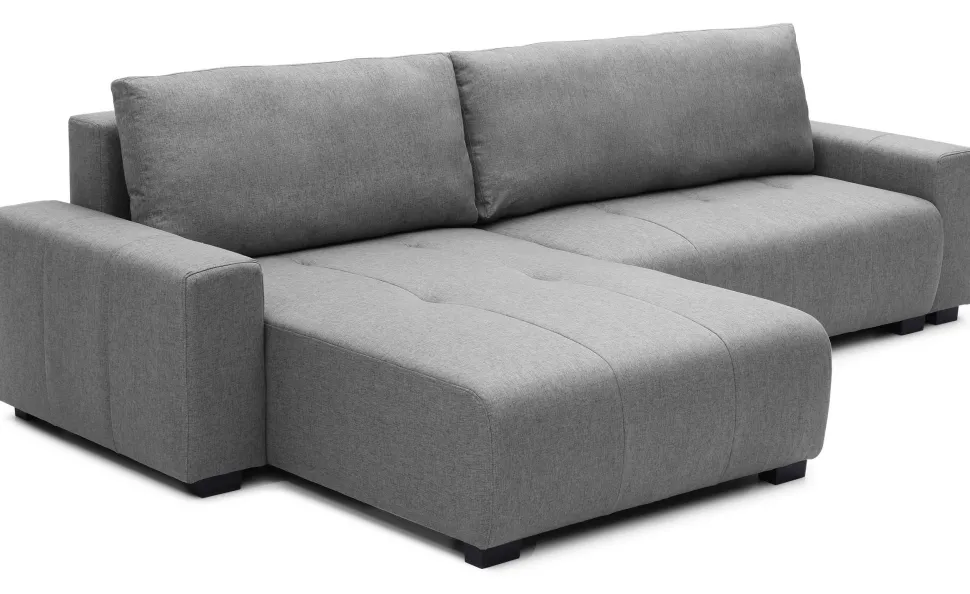 Canapé d'angle convertible élégant Malone Tissu Gris