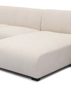 Canapé d'angle moderne 288cm Wallis Velours côtelé Crème