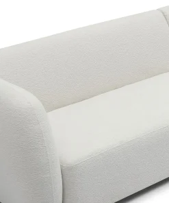 Canapé d'angle réversible moderne Larry Tissu bouclette Crème