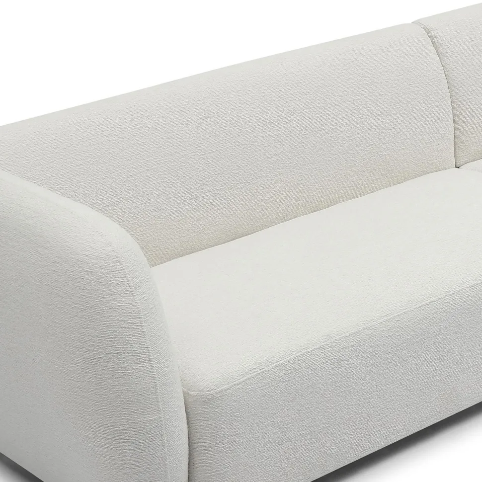 Canapé d'angle réversible moderne Larry Tissu bouclette Crème
