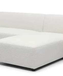 Canapé d'angle réversible moderne Larry Tissu bouclette Crème