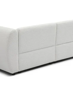 Canapé d'angle réversible moderne Larry Tissu bouclette Crème