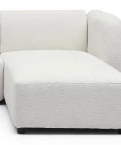 Canapé d'angle réversible moderne Larry Tissu bouclette Crème