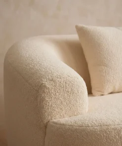 Canapé incurvé 2 places Harmonia Tissu teddy Beige