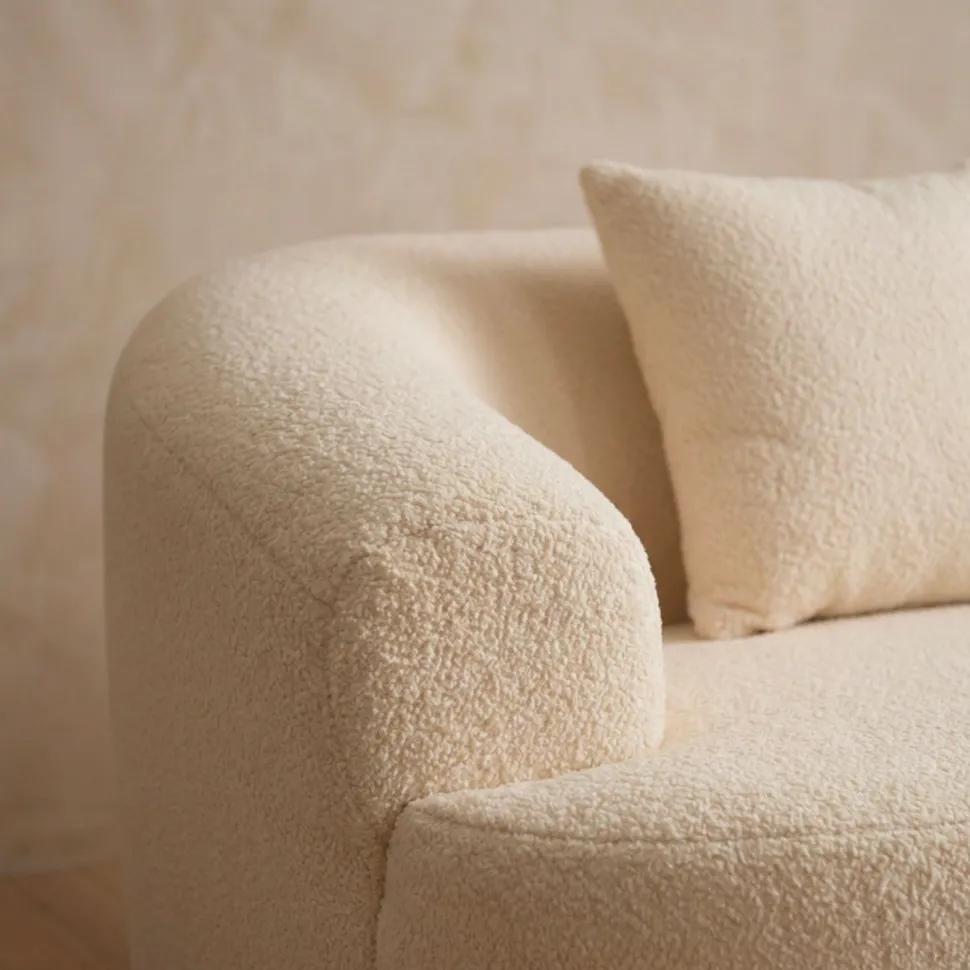 Canapé incurvé 2 places Harmonia Tissu teddy Beige