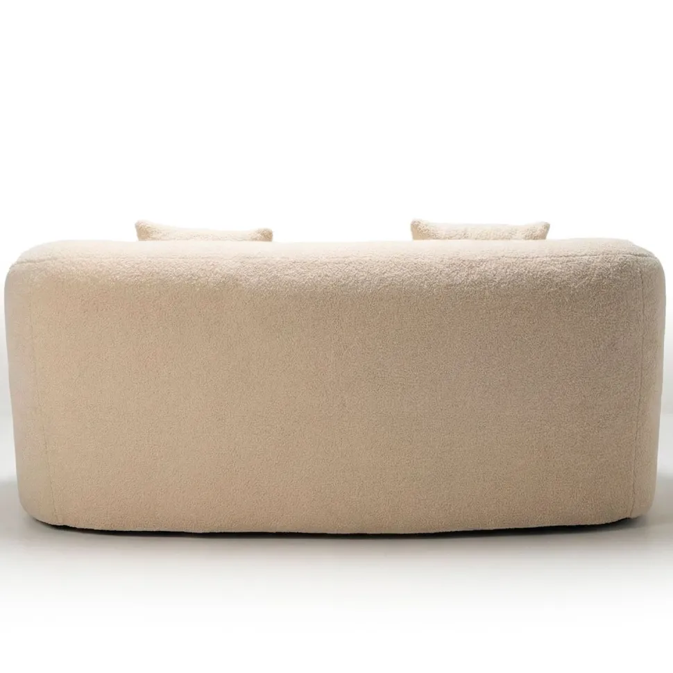 Canapé incurvé 2 places Harmonia Tissu teddy Beige