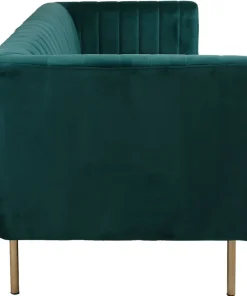 Canapé moderne 3 places à coutures verticales Sacramento Velours Vert
