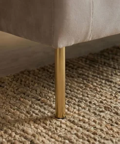 Canapé moderne 2 places à coutures verticales Sacramento Velours Taupe
