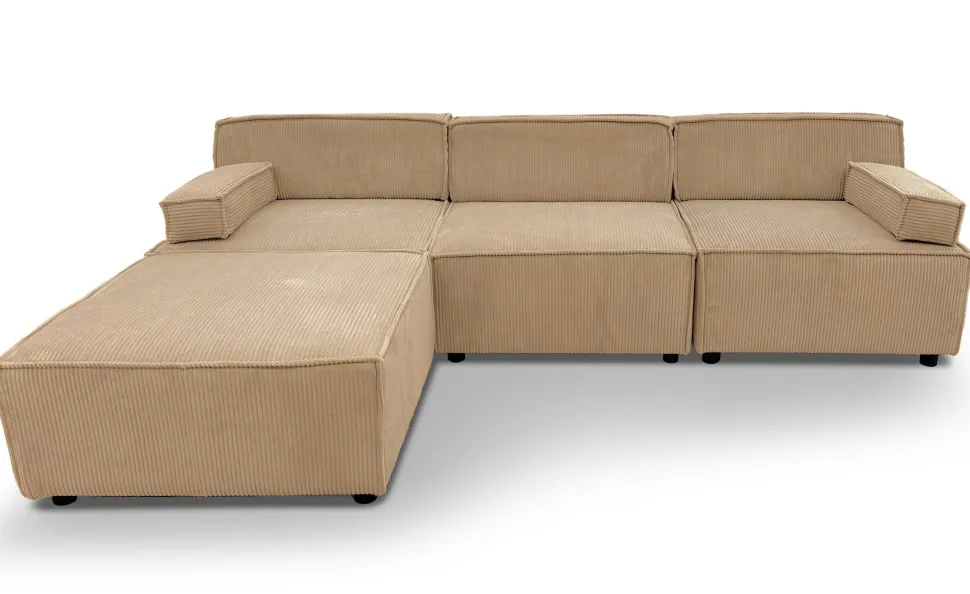 Canapé modulable Benoit Velours côtelé Beige