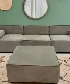 Canapé modulable Benoit Velours Taupe grisé