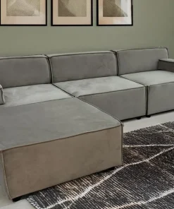 Canapé modulable Benoit Velours Taupe grisé